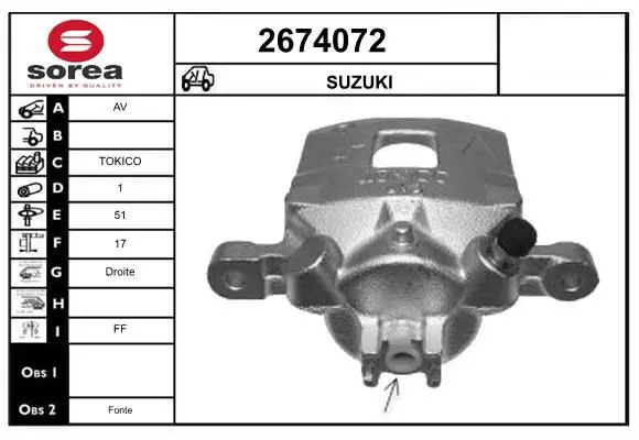 Handler.Part Brake caliper EAI 2674072 1