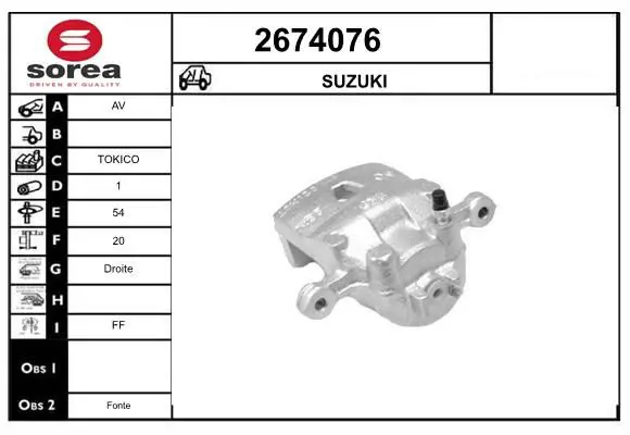 Handler.Part Brake caliper EAI 2674076 1