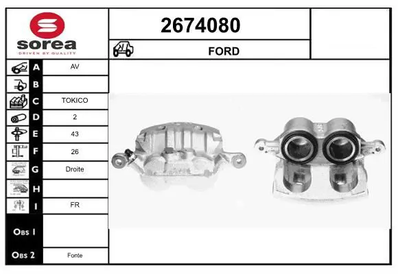 Handler.Part Brake caliper EAI 2674080 1