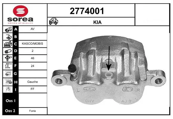 Handler.Part Brake caliper EAI 2774001 1