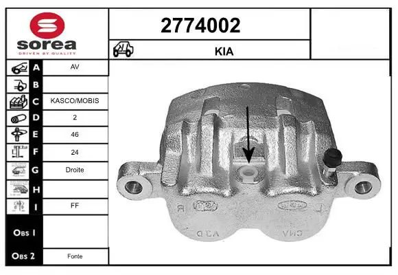 Handler.Part Brake caliper EAI 2774002 1