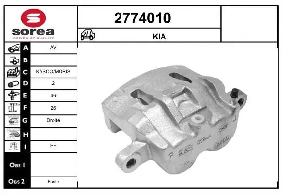 Handler.Part Brake caliper EAI 2774010 1