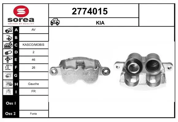 Handler.Part Brake caliper EAI 2774015 1