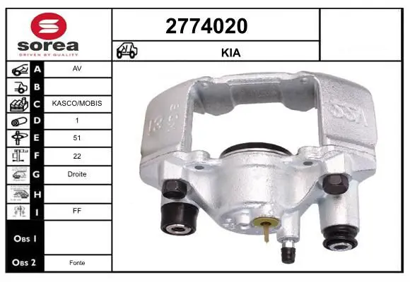 Handler.Part Brake caliper EAI 2774020 1