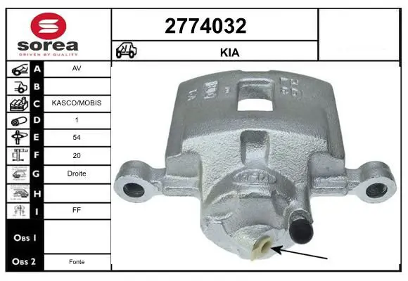 Handler.Part Brake caliper EAI 2774032 1