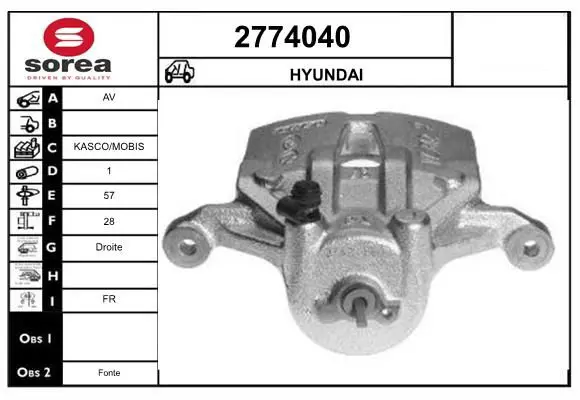 Handler.Part Brake caliper EAI 2774040 1