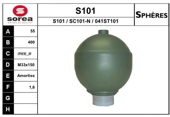 Handler.Part Suspension sphere, pneumatic suspension EAI S101 1