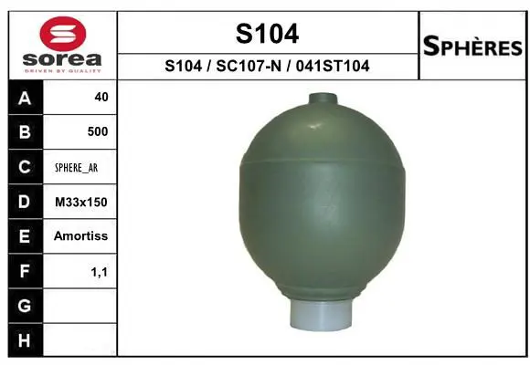 Handler.Part Suspension sphere, pneumatic suspension EAI S104 1