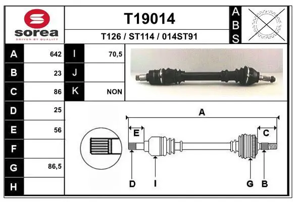 Handler.Part Drive shaft EAI T19014 1