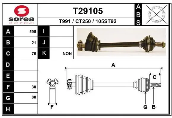 Handler.Part Drive shaft EAI T29105 1