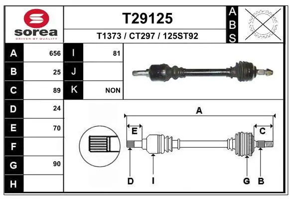 Handler.Part Drive shaft EAI T29125 1