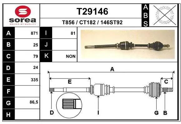 Handler.Part Drive shaft EAI T29146 1