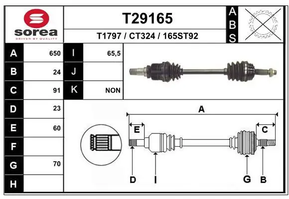 Handler.Part Drive shaft EAI T29165 1