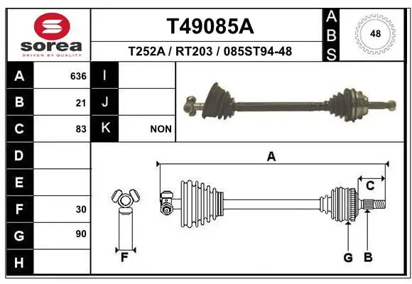 Handler.Part Drive shaft EAI T49085A 1