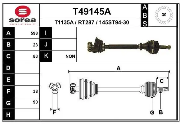 Handler.Part Drive shaft EAI T49145A 1