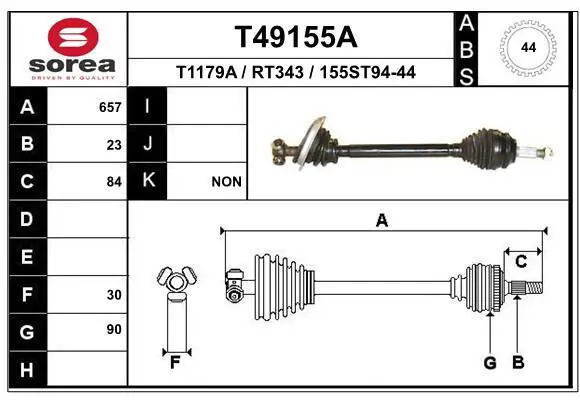 Handler.Part Drive shaft EAI T49155A 1