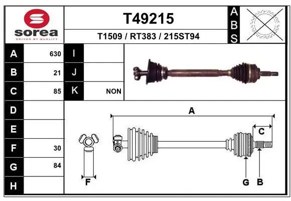 Handler.Part Drive shaft EAI T49215 1