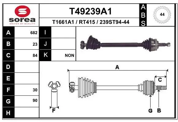 Handler.Part Drive shaft EAI T49239A1 1