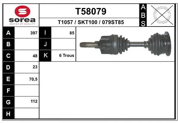 Handler.Part Drive shaft EAI T58079 1