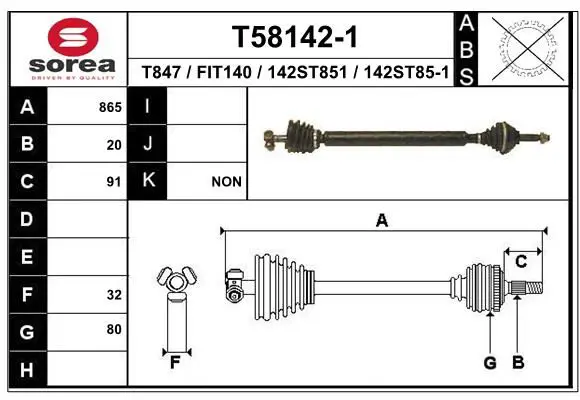 Handler.Part Drive shaft EAI T581421 1