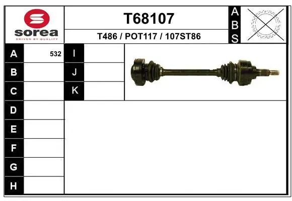 Handler.Part Drive shaft EAI T68107 1