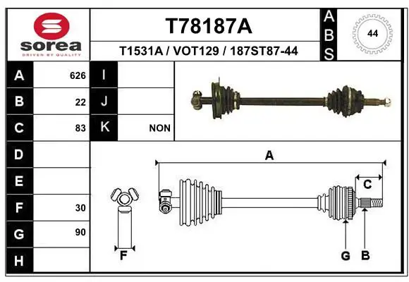 Handler.Part Drive shaft EAI T78187A 1