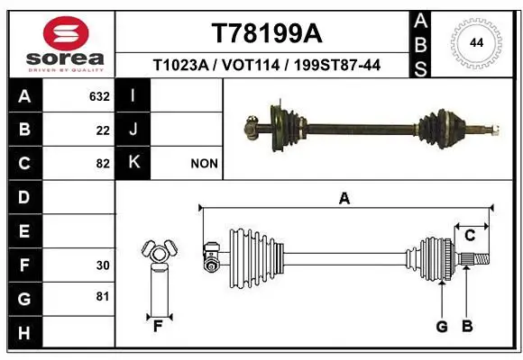 Handler.Part Drive shaft EAI T78199A 1