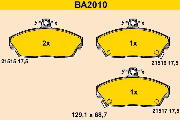 Handler.Part Brake pad set, disc brake BARUM BA2010 1