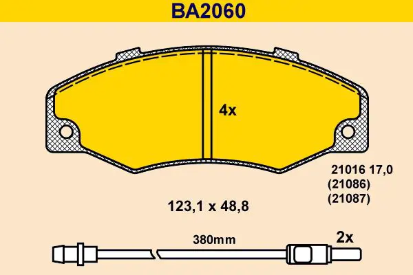 Handler.Part Brake pad set, disc brake BARUM BA2060 1