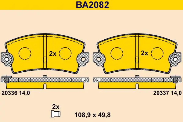 Handler.Part Brake pad set, disc brake BARUM BA2082 1