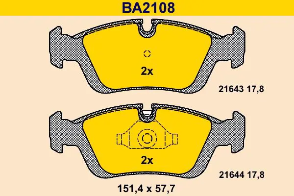 Handler.Part Brake pad set, disc brake BARUM BA2108 1