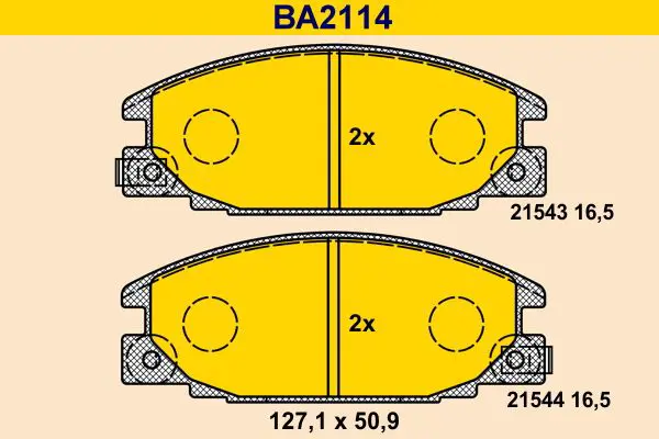 Handler.Part Brake pad set, disc brake BARUM BA2114 1