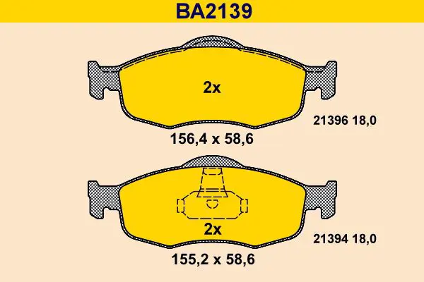 Handler.Part Brake pad set, disc brake BARUM BA2139 1