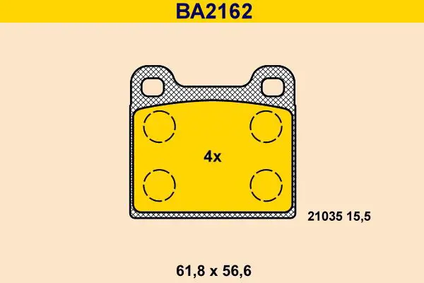 Handler.Part Brake pad set, disc brake BARUM BA2162 1