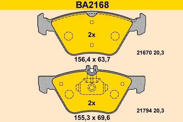 Handler.Part Brake pad set, disc brake BARUM BA2168 1