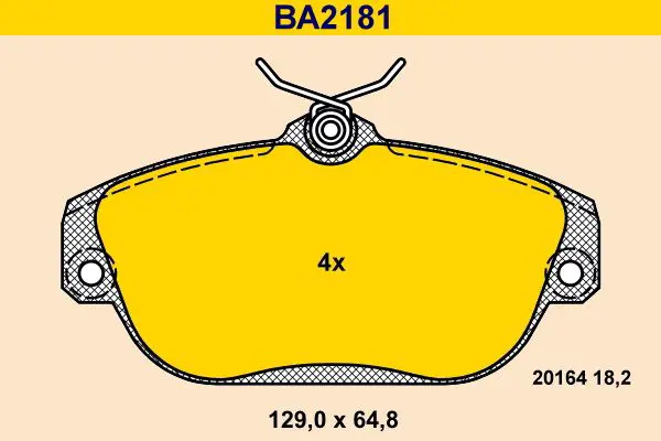 Handler.Part Brake pad set, disc brake BARUM BA2181 1