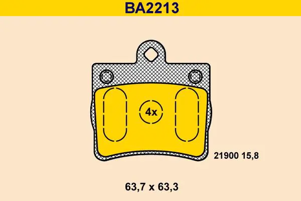 Handler.Part Brake pad set, disc brake BARUM BA2213 1