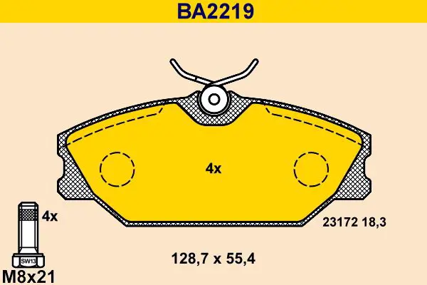 Handler.Part Brake pad set, disc brake BARUM BA2219 1