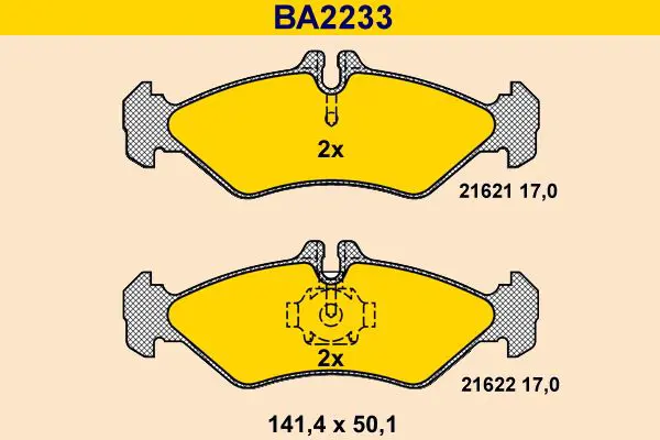 Handler.Part Brake pad set, disc brake BARUM BA2233 1