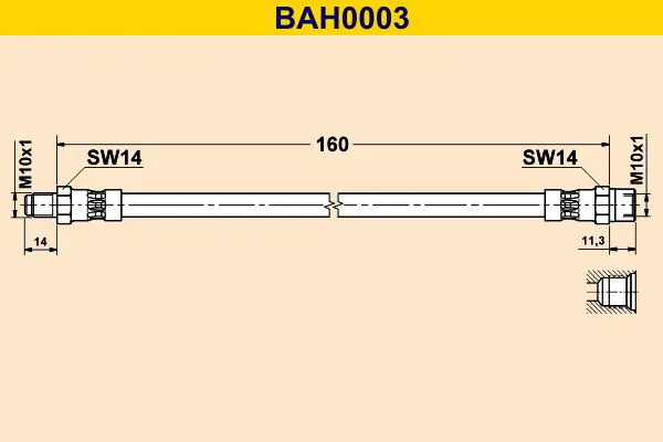 Handler.Part Brake hose BARUM BAH0003 1