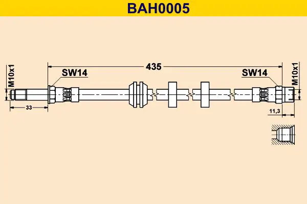 Handler.Part Brake hose BARUM BAH0005 1