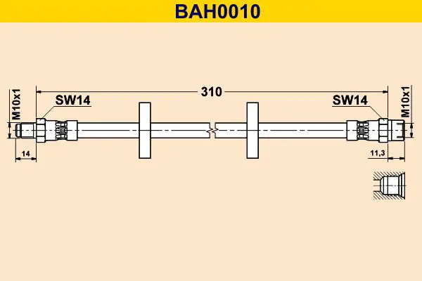 Handler.Part Brake hose BARUM BAH0010 1