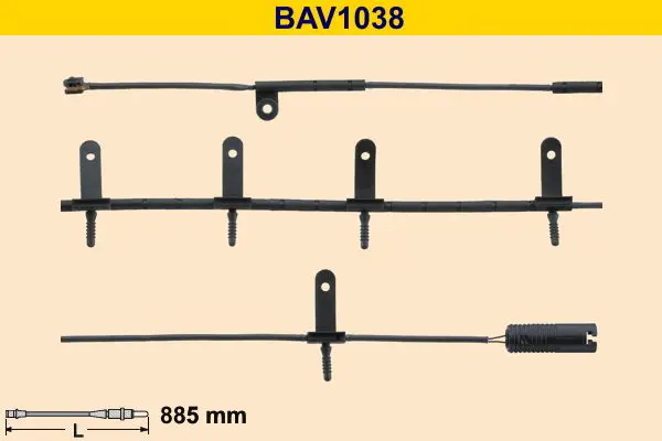 Handler.Part Warning contact, brake pad wear BARUM BAV1038 1