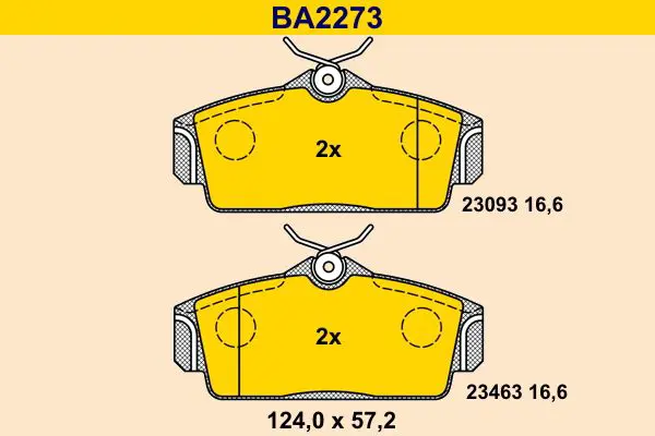 Handler.Part Brake pad set, disc brake BARUM BA2273 1