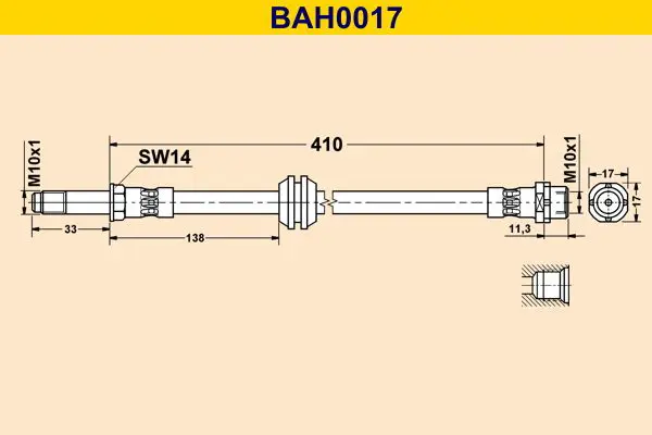 Handler.Part Brake hose BARUM BAH0017 1