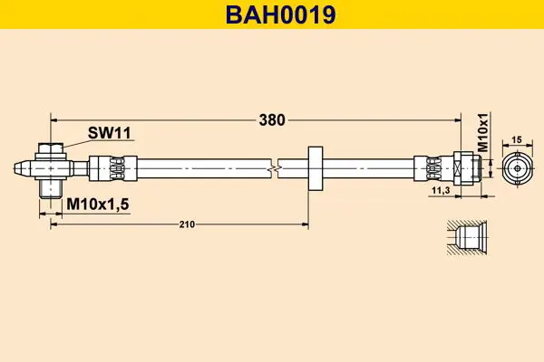 Handler.Part Brake hose BARUM BAH0019 1