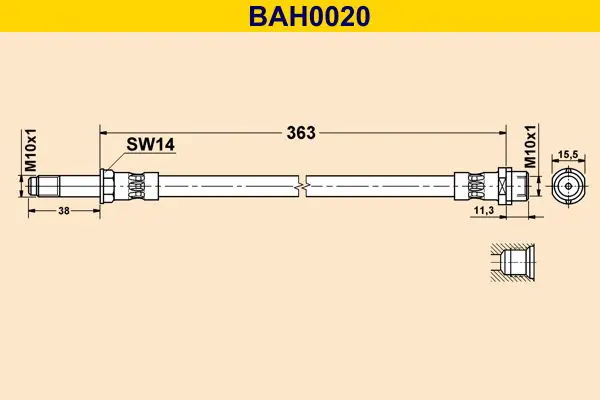 Handler.Part Brake hose BARUM BAH0020 1