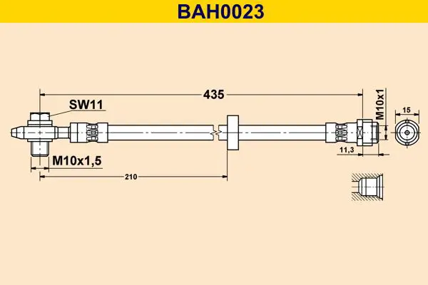 Handler.Part Brake hose BARUM BAH0023 1