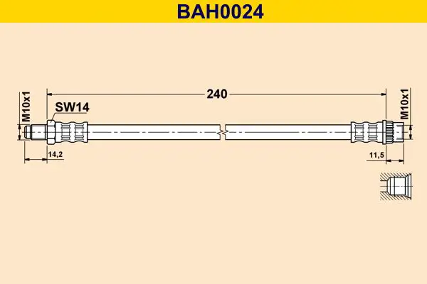 Handler.Part Brake hose BARUM BAH0024 1