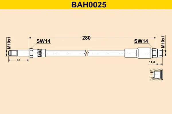 Handler.Part Brake hose BARUM BAH0025 1